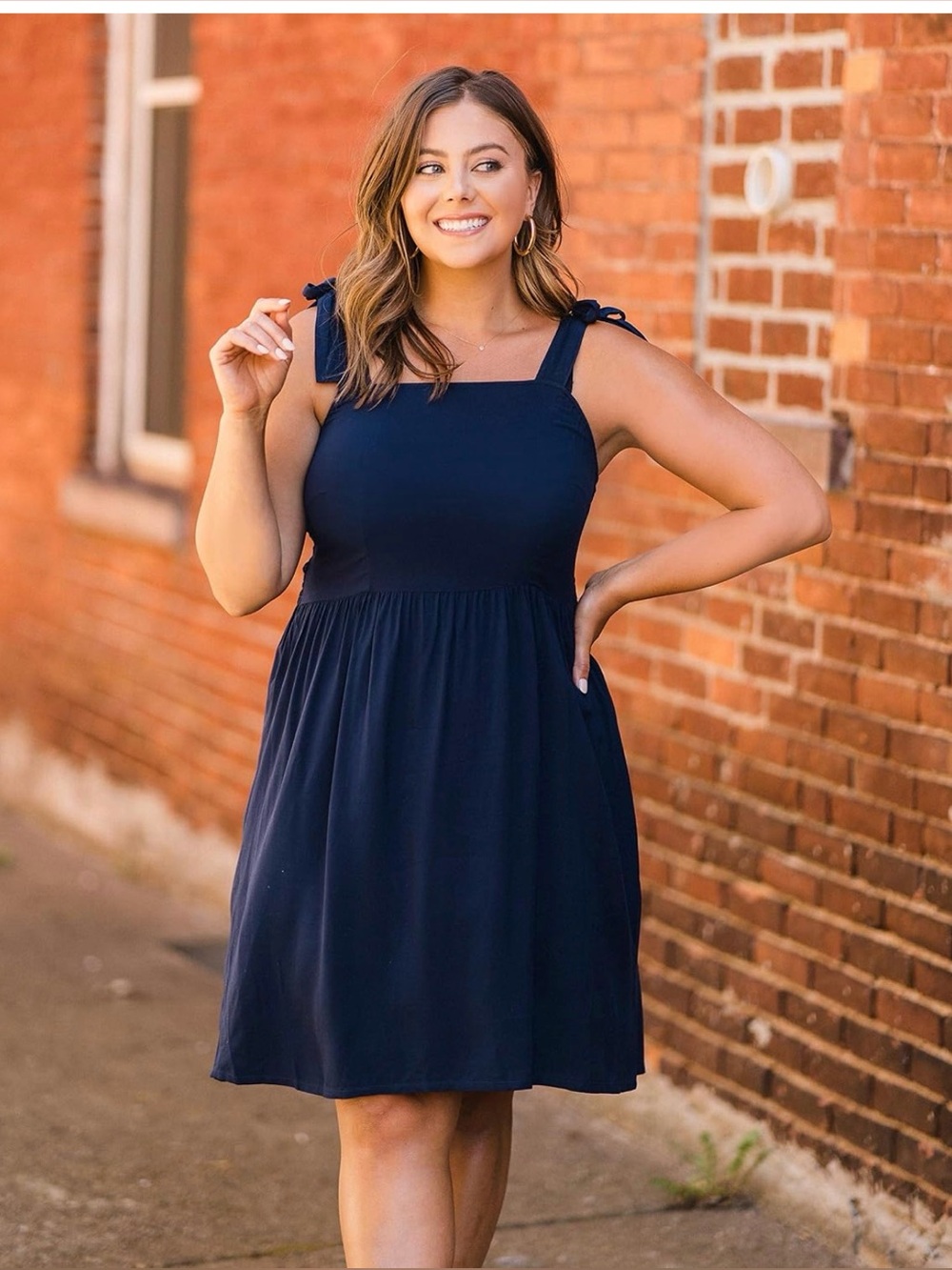 The Drop Women's Blue Tie-Shoulder Dress by @caralynmirand Navy XL NWT